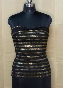 Sparkling Sequin Strapless Corset Top