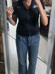 IMPORTED BLUE DENIM FLARED JEANS