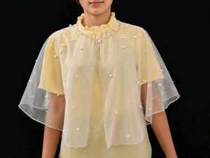 Embellished Pearl Cape Shawl