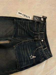 Y2K Layered Skirt-Over-Jeans Grunge 🪽