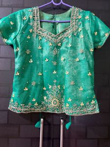 Emerald Green Embroidered Lehenga Skirt