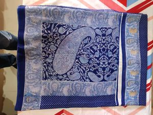 Beautiful Navy Blue Paisley Print Boil Saree
