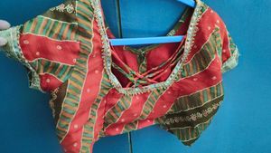 Vibrant Striped Embroidered Saree