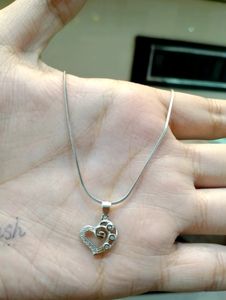 Heart Shape Chain Pandent Pure Silver 925