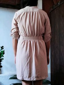 Knee Length Nude Classy Dress