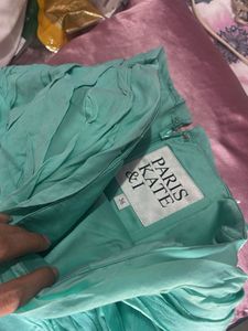 Chic Aqua tube  Ruffled Dress