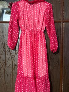 Chic Pink Floral Midi Dress