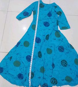 Blue Polka Dot Maxi Dress