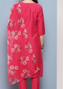Vibrant Pink Floral Kurta Set