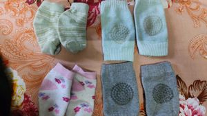 Baby Crawling Safety Combo (2 Pairs Anti-Slip Knee