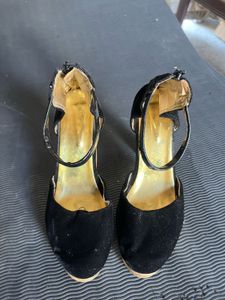 Black Suede Platform Heels