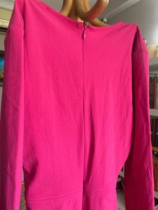 Rosy Pink Dress With A Knotted Front Detailing