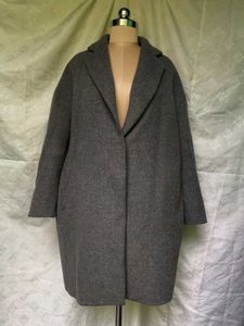 Stylish Grey Wool Blend Coat