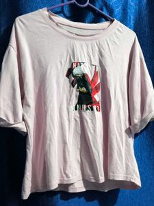 Pink Graphic Anime T-Shirt
