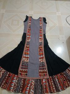 Elegant Ethnic Gown with Print