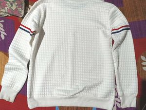 White Sweatshirt with "Wake Up Pray Slay" Rhinesto