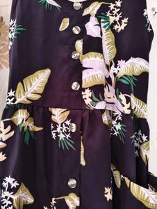 Tropical Print Button-Up Sundress