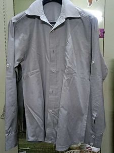 Men's Classic Formal Grey Button-Up Shirt