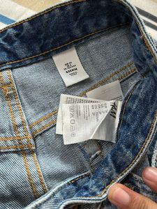 Distressed Denim Mini Skirt