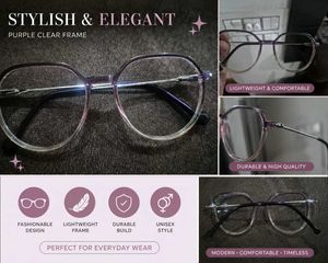 Stylish Purple Clear Frame