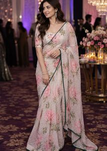 Elegant Floral Ready to wear Print Saree