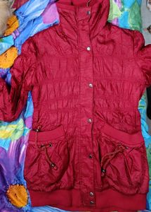 Stylish Maroon Quilted Jacket