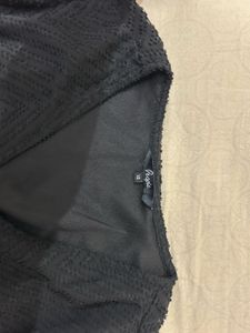 Chic Black Textured Wrap Top