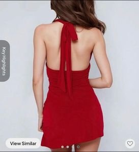 Red Halter Neck Mini Dress
