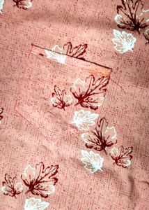 Peach Floral Print Full Sleeve Nighty