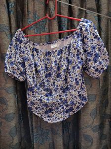 Floral Off-Shoulder Puff Sleeve Top