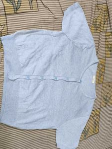 Light Blue Button-Up Cardigan Top
