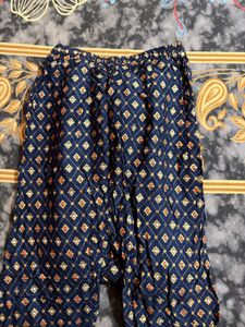 Navy Blue Embroidered Kurta