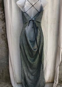 Sparkly Cowl Neck Maxi Dress