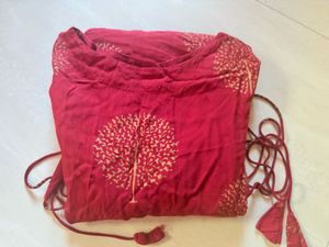 Maroon Kurta with Gold Print