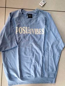 Positive Vibes Light Blue Sweatshirt