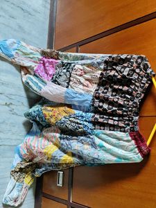 Boho Patchwork Print fish harem pant