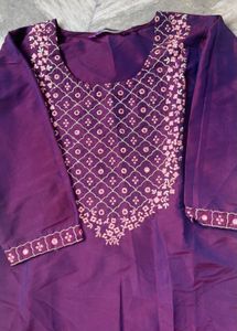 Elegant Purple Embroidered Kurta Set
