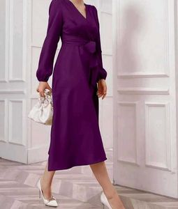 Elegant Purple Midi Dress