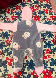 Bunny Print Fleece Onesie
