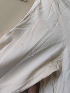 Cream Button-Down 3/4 Sleeve Blouse