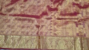 Elegant Red Saree with Gold Border