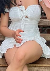 White Ruffle Tiered Mini Skirt
