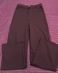 Wide Leg Pants - Burgundy