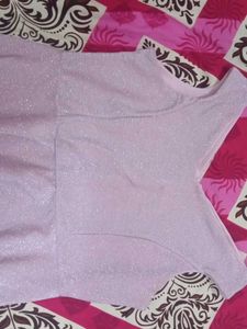 Sparkly Pink Off-Shoulder Dress