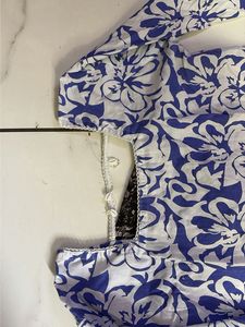 Blue Floral Print Top &amp; Jeans Set