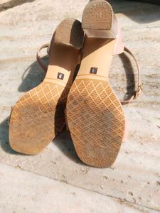 Pink transparent glass Sandals size 6