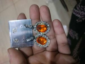 Sparkling Orange Gemstone Earrings
