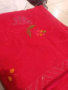Elegant rose color Saree