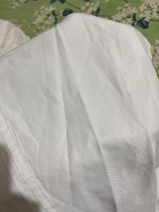 Men's White Slim Fit Cotton Blend Shirt