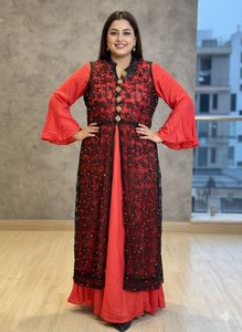 Red & Black Ethnic Gown
